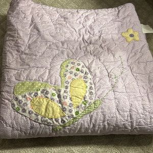 BEAUTIFUL Pottery Barn full size soft purple butterfly quilt sold with one sham